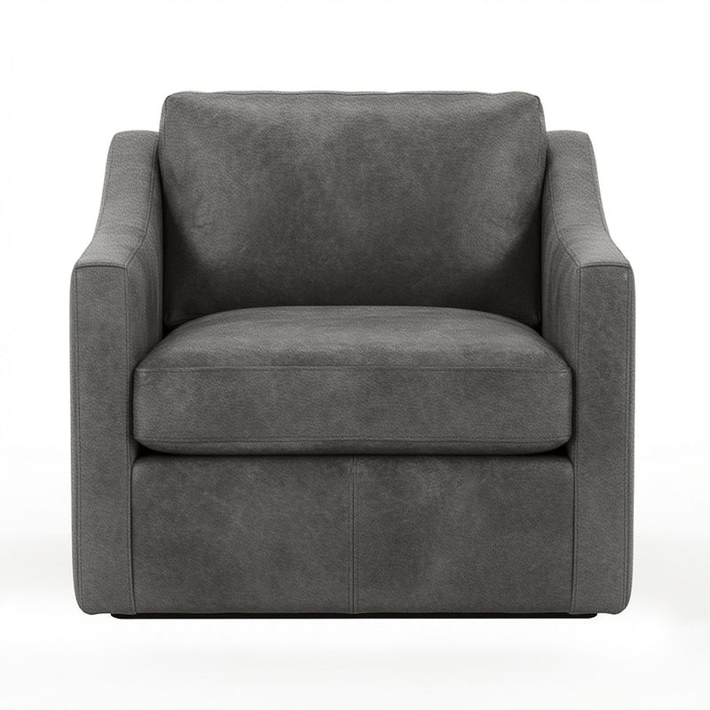 Classic Home Kipton swivel chair with a modern design, featuring a cushioned seat and a sturdy base in a cozy living room setting.