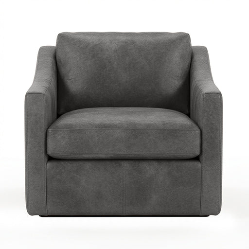 Classic Home Kipton swivel chair with a modern design, featuring a cushioned seat and a sturdy base in a cozy living room setting.
