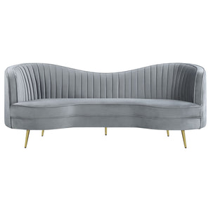 Sienna - 2 Piece Back Living Room Set, Sofa & Loveseat - Gray