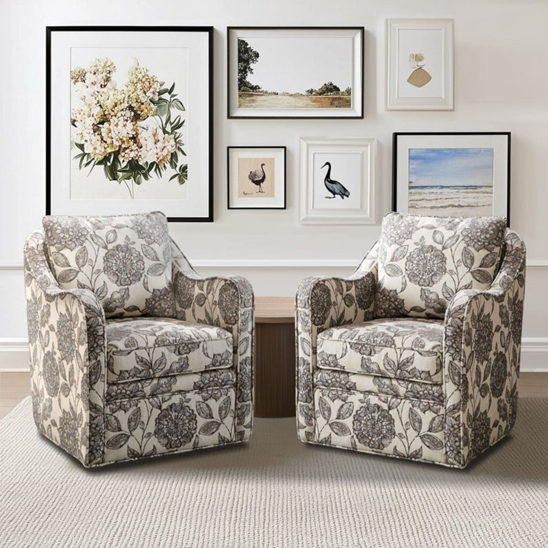 Wide Seat Arm Chair With 360 Degree Rotation - R&R Furniture Gallery (Fountain Valley, CA)