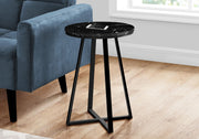 Accent Table, Side, Round Marble Look Contemporary & Modern - Black - R&R Furniture Gallery (Fountain Valley, CA)