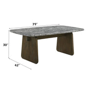 Dillon - Dining Table With Marble Top - Natural / Walnut - R&R Furniture Gallery (Fountain Valley, CA)