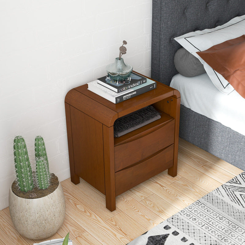 Lionel - Nightstand 2 Drawer - Brown - R&R Furniture Gallery (Fountain Valley, CA)