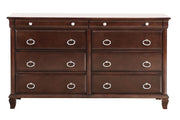 Glory Furniture Triton dresser in cappuccino finish with multiple drawers and sleek modern design.