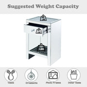 Noralie - 26"H Accent Table - Mirrored & Faux Diamonds - R&R Furniture Gallery (Fountain Valley, CA)