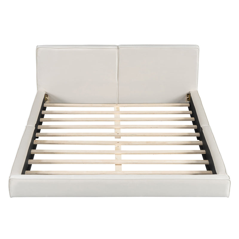 Upholstered Platform Bed, Grounded Bed With Solid Frame - R&R Furniture Gallery (Fountain Valley, CA)