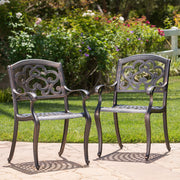 Cast Aluminum Dining Chair With Hand Crafted Details - Copper - R&R Furniture Gallery (Fountain Valley, CA)