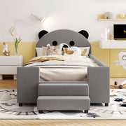 Upholstered Daybed With Bear Shaped Headboard, Hydraulic System And Breathable Fence - R&R Furniture Gallery (Fountain Valley, CA)