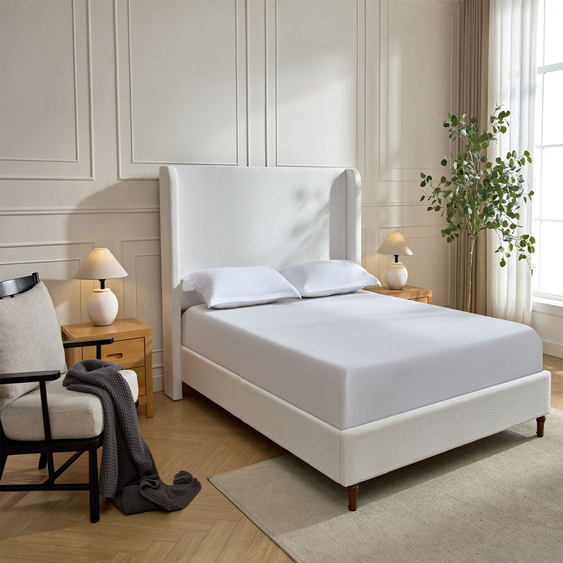 Harper - Tall Headboard Upholstered Bed / High Headboard / Elegant Simplicity / No Box Spring Needed - R&R Furniture Gallery (Fountain Valley, CA)