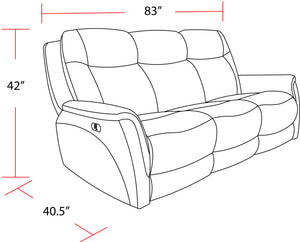 Linus - Zero Gravity Power Reclining Sofa - Hudson Gray