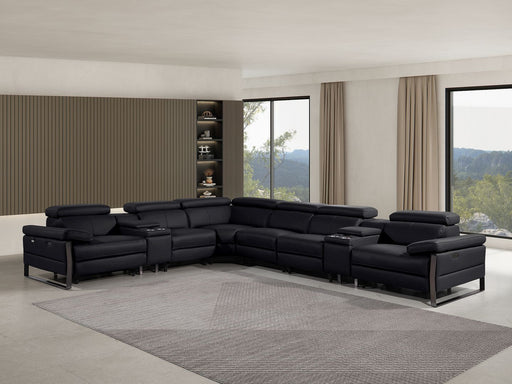1246 - 8-Piece L-Shaped Modular Power Reclining Sectional With 3 Power Recliners And Power Headrests - R&R Furniture Gallery (Fountain Valley, CA)