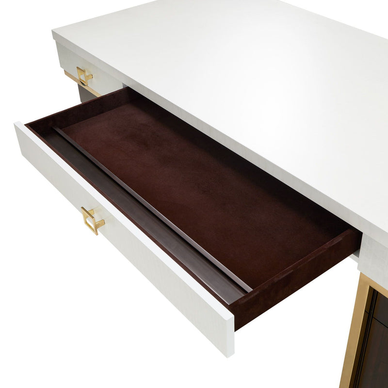 Belmont Place - Desk - White / Dark Brown - R&R Furniture Gallery (Fountain Valley, CA)
