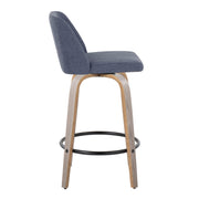 Toriano - Contemporary Fixed Height Counter Stool With Swivel & Round Footrest (Set of 2) - R&R Furniture Gallery (Fountain Valley, CA)