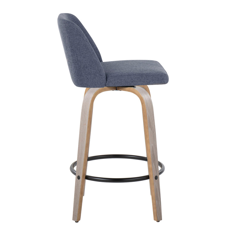 Toriano - Contemporary Fixed Height Counter Stool With Swivel & Round Footrest (Set of 2) - R&R Furniture Gallery (Fountain Valley, CA)