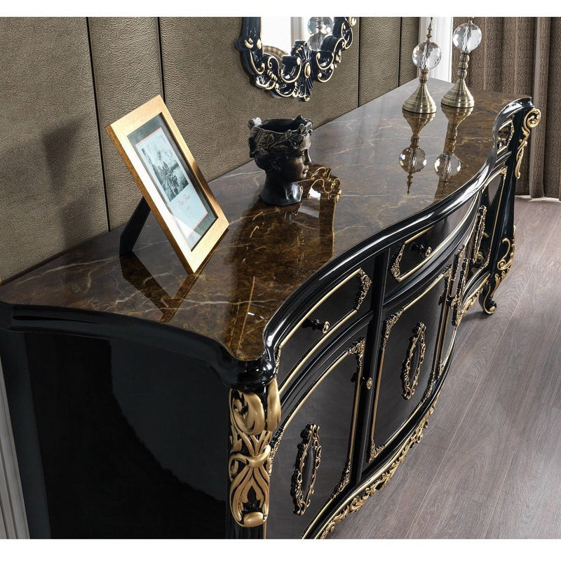Betria - Console Cabinet - Gold & Black - R&R Furniture Gallery (Fountain Valley, CA)