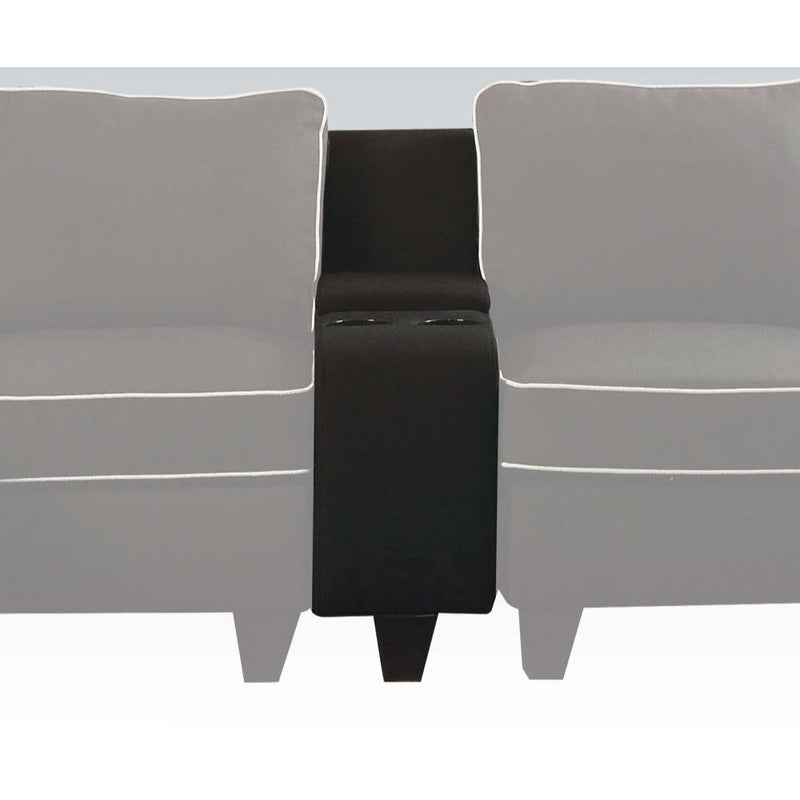 Kelliava - Console With USB - Black Fabric - R&R Furniture Gallery (Fountain Valley, CA)
