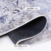 Maval - 4' X 6' Area Rug Washable - Blue / Cream - R&R Furniture Gallery (Fountain Valley, CA)