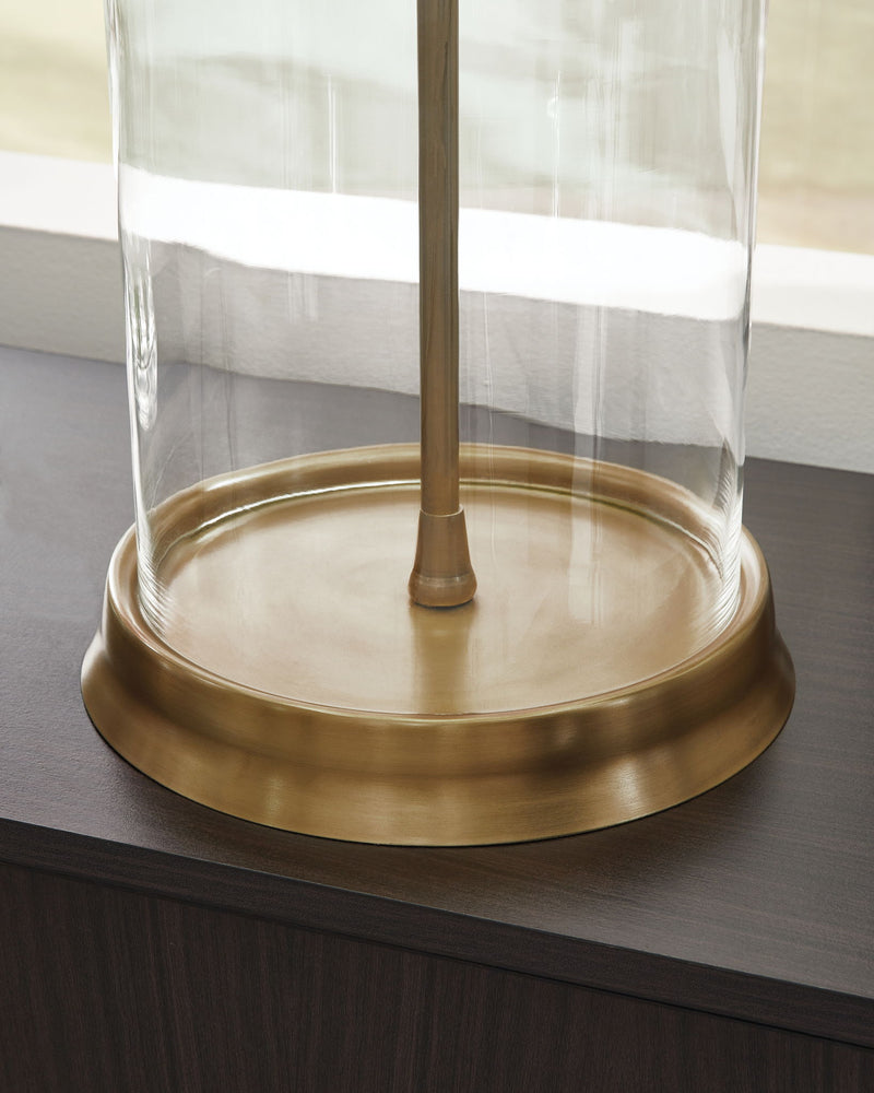 Gizeh - Glass Table Lamp - Clear / Gold Finish - R&R Furniture Gallery (Fountain Valley, CA)