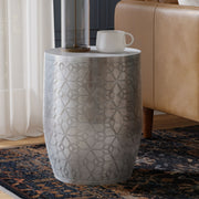 Johnsen - Geometric Pattern Accent Table - Antique Silver - R&R Furniture Gallery (Fountain Valley, CA)