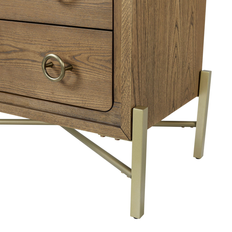 2 Drawer Nightstand With USB - Latte - R&R Furniture Gallery (Fountain Valley, CA)