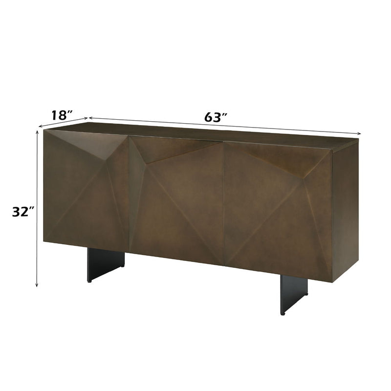 Malika - Ceramic Top Server - Copper Cross Brushed - R&R Furniture Gallery (Fountain Valley, CA)