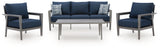 Gali - Sofa / Chairs / Table Set (Set of 4) - Gray / Blue - R&R Furniture Gallery (Fountain Valley, CA)