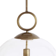 Large white blown glass pendant light by Uttermost, featuring a single light bulb and modern pendant lighting design.