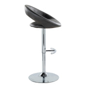 Set of two Lumi Source Posh contemporary adjustable barstools with swivel, rounded T-footrest, ideal for modern kitchen or bar areas.