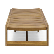 Yellow-brown outdoor chaise lounge chair with adjustable seating and slat panel by Noble House, perfect for outdoor relaxation.