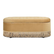 Melinda - Oval Tufted Bullion Fringe Storage Bench - R&R Furniture Gallery (Fountain Valley, CA)