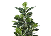 52" Tall, Artificial Plant, Rubber Tree, Indoor, Fake, Floor, Greenery, Potted, Real Touch, Decorative - Green / Black - R&R Furniture Gallery (Fountain Valley, CA)