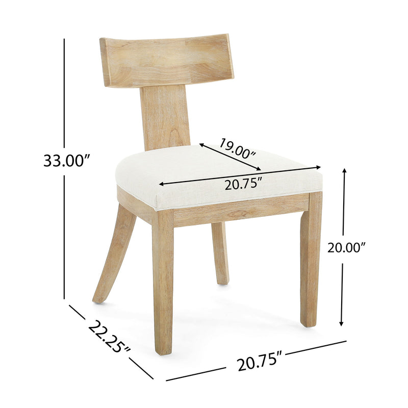Contemporary Fabric Upholstered Side Dining Chairs Set With Curved Back - R&R Furniture Gallery (Fountain Valley, CA)
