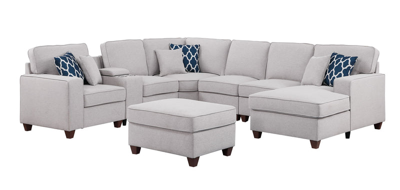 Tina - 8 Piece Upholstered Sectional With Ottoman - R&R Furniture Gallery (Fountain Valley, CA)