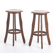Primrose - Outdoor Acacia Wood Barstools With Foot Rest, (Set of 2) - Dark Brown - R&R Furniture Gallery (Fountain Valley, CA)