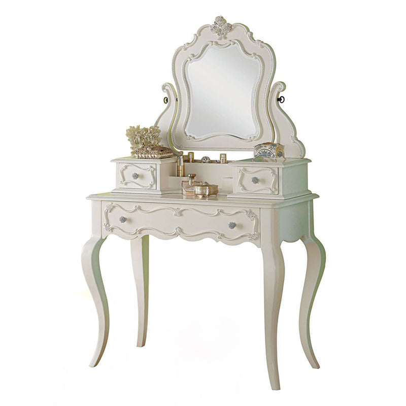 Edalene - Vanity Desk With Mirror - Pearl White - R&R Furniture Gallery (Fountain Valley, CA)
