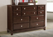 Ashford dresser in cappuccino finish by Glory Furniture, featuring a modern design with multiple drawers for ample storage.