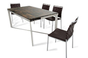 Santiago Modern Rectangular Wood Mosaic Dining Table