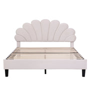 Upholstered Platform Bed With Flower Pattern Headboard - R&R Furniture Gallery (Fountain Valley, CA)