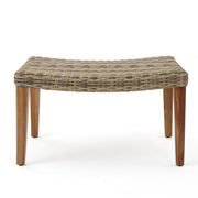 Outdoor Rattan Wicker Ottomans - Gray - R&R Furniture Gallery (Fountain Valley, CA)