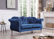 Glory Furniture stylish flared arm stationary loveseat with plush fabric and cushioned seats, perfect for modern living rooms.