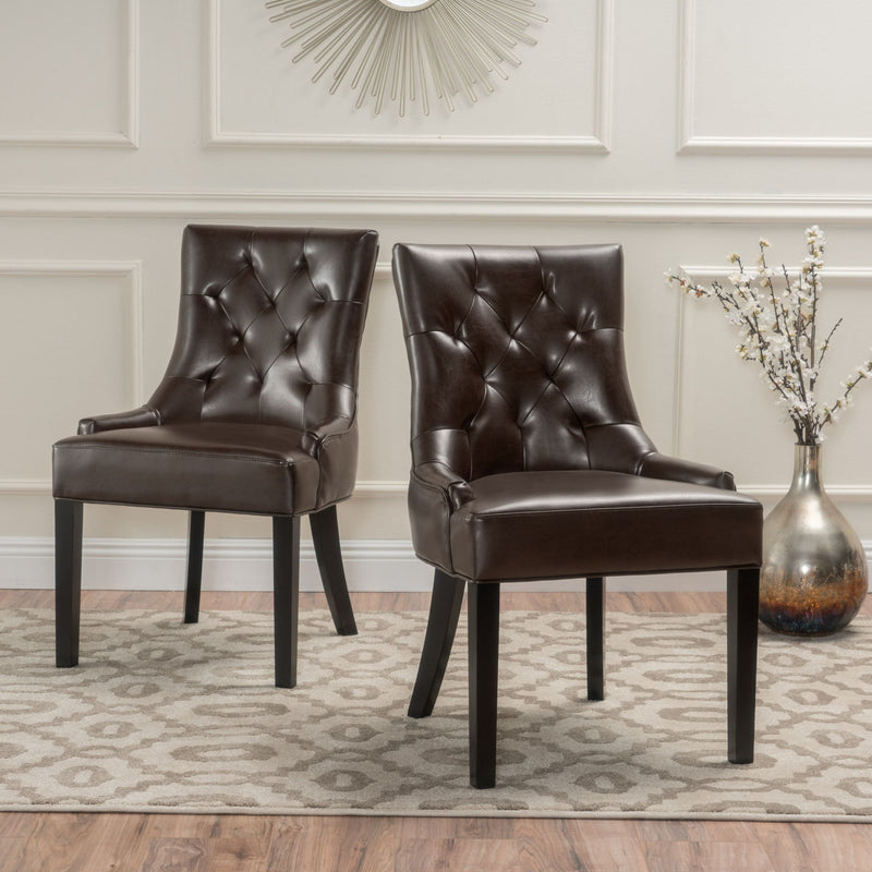 Contemporary Cheney Dining Chair Set With Tufted Design - R&R Furniture Gallery (Fountain Valley, CA)