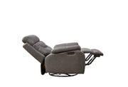Refined Comfort Liyasi dual Okin motor swivel rocker chair with 240° rotation, reclining seat, headrest, and power function.