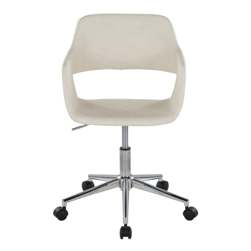 Lumi Source Margarite contemporary office task chair with black cushioned seat and adjustable height, ideal for desk work.