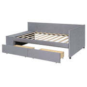 L Shaped Upholstered Platform Bed With Storage And Drawers - R&R Furniture Gallery (Fountain Valley, CA)
