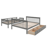 DreamHaus stairway bunk bed with built-in storage drawers and safety guard rail in a modern bedroom setting