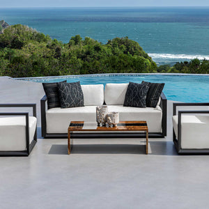 Remsen - Outdoor Sofa - Black / Oyster