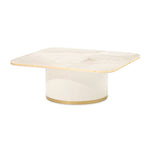 Michael Amini Gineverra rectangular cocktail table with sleek wooden surface and modern design, ideal for stylish living spaces.