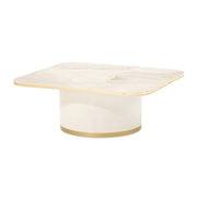 Michael Amini Gineverra rectangular cocktail table with sleek wooden surface and modern design, ideal for stylish living spaces.