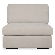 Uttermost Refuge armless stationary sofa with plush cushions and neutral fabric upholstery, modern and stylish living room furniture.