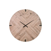 Large round brown wall clock by 8th Street with bold black hour and minute hands and minimalist design.